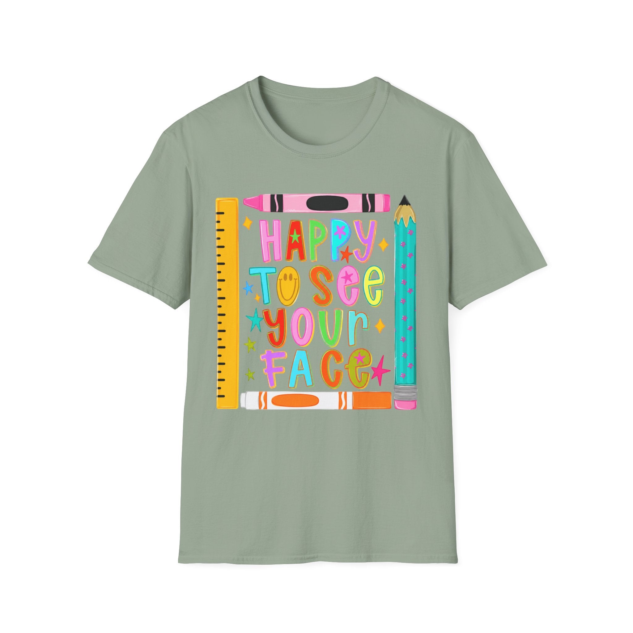 “Happy To See Your Face” Teacher Tee
