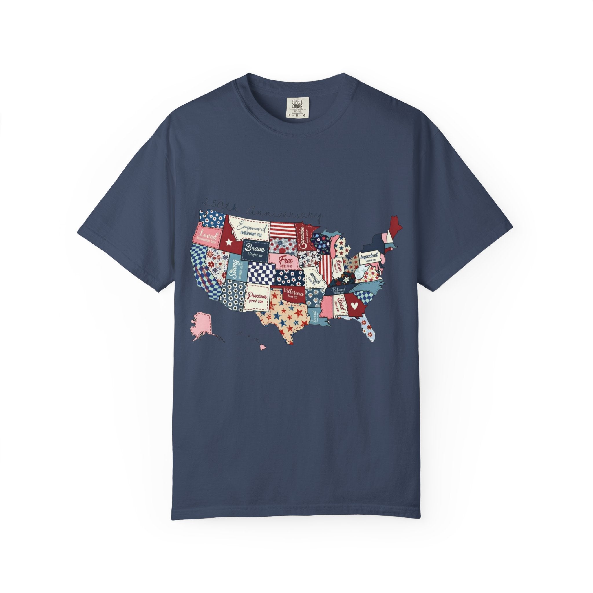 Comfort Colors- Patchwork USA Map T-Shirt