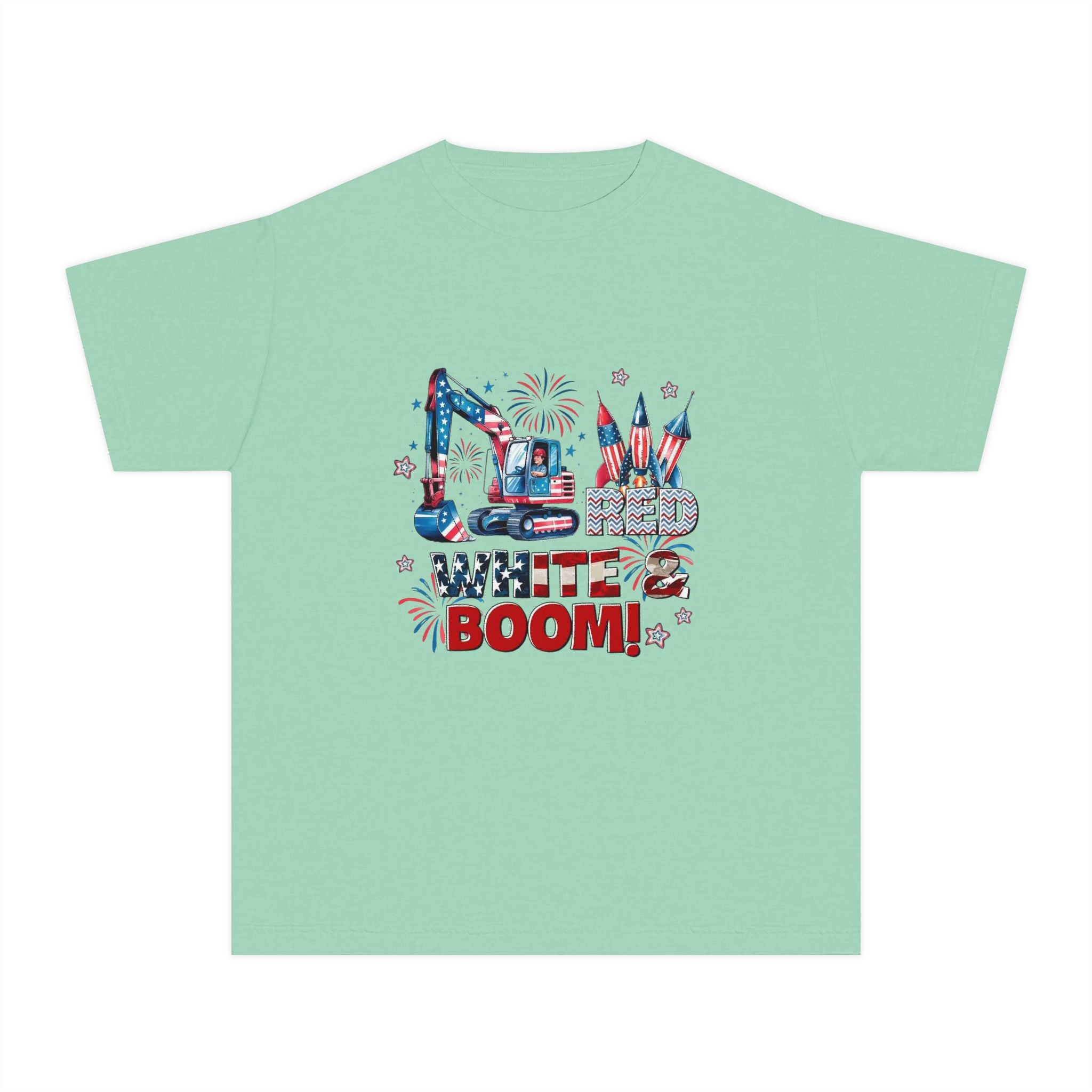 Youth Tee — Patriotic "Red White Boom"