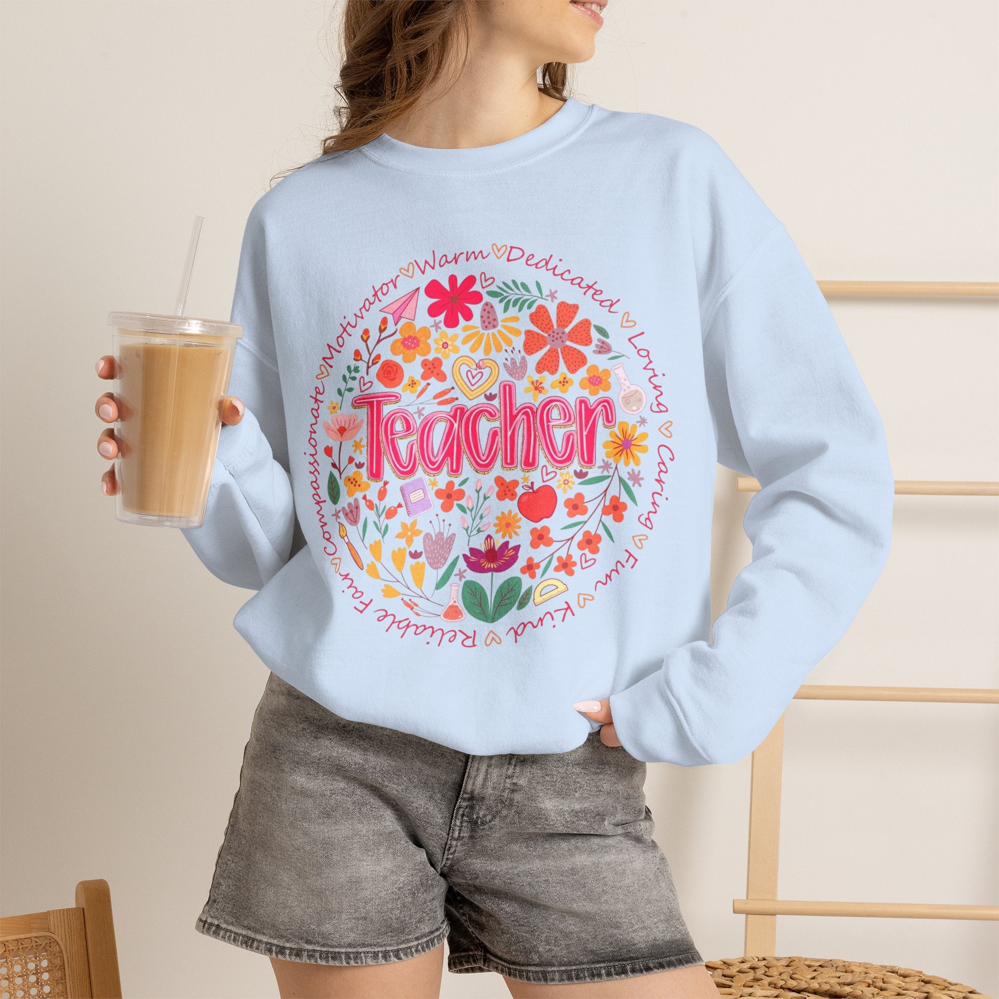 Teacher Floral Sweatshirt
