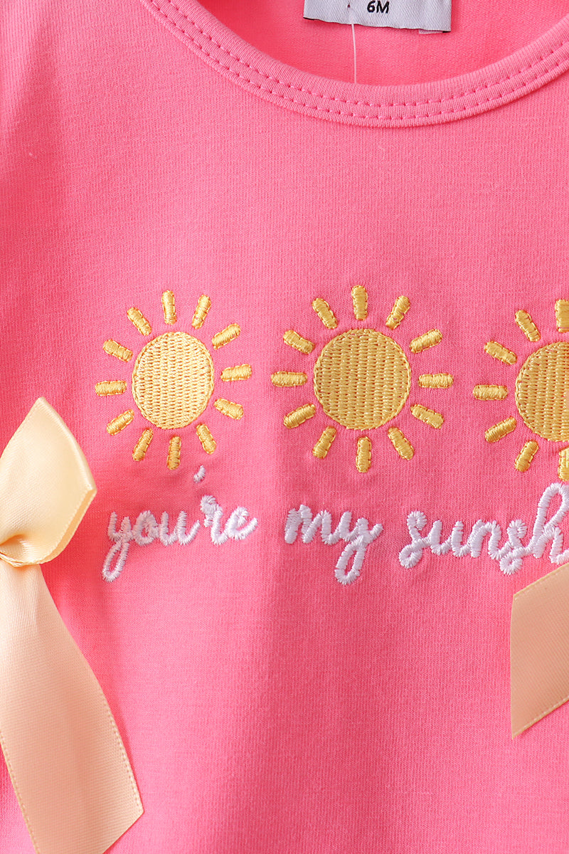 You're My Sunshine Bow Stripe Bloomer Set