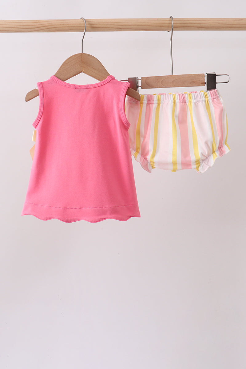 You're My Sunshine Bow Stripe Bloomer Set