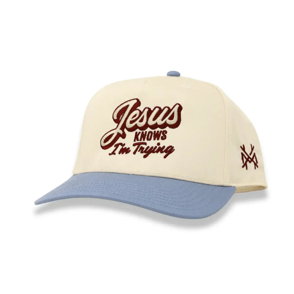 Jesus Knows I'm Trying Snapback Hat